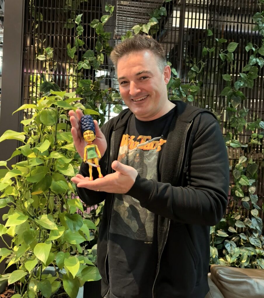 B:HIVE member Gene with handmade and painted Art Toy